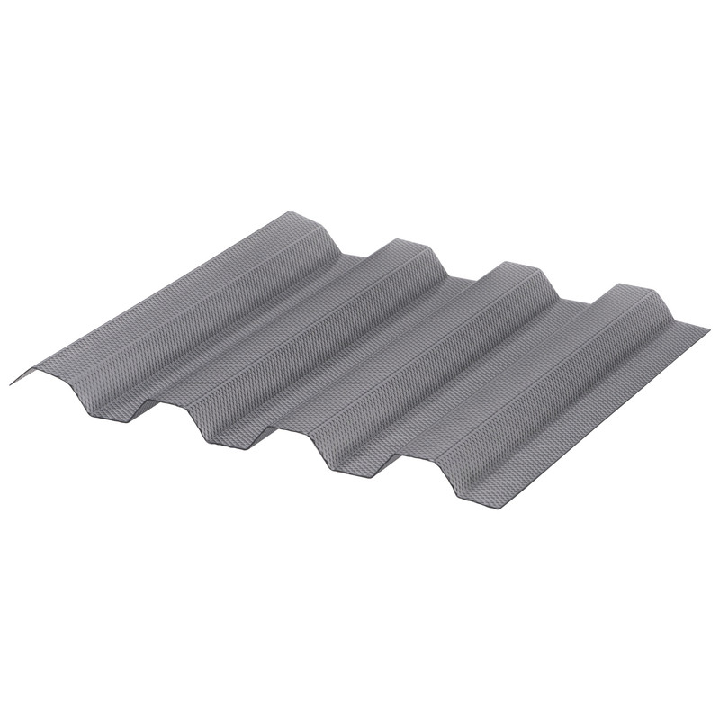 Deska polykarbonátová trapézová TOPLIGHT T 76/18 microprisma 2UV antracit 0,9×1 060×4 000 mm
