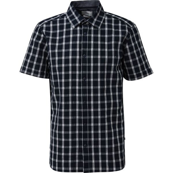 s.Oliver RL SHORT-SLEEVED NOOS Pánská košile, černá, velikost
