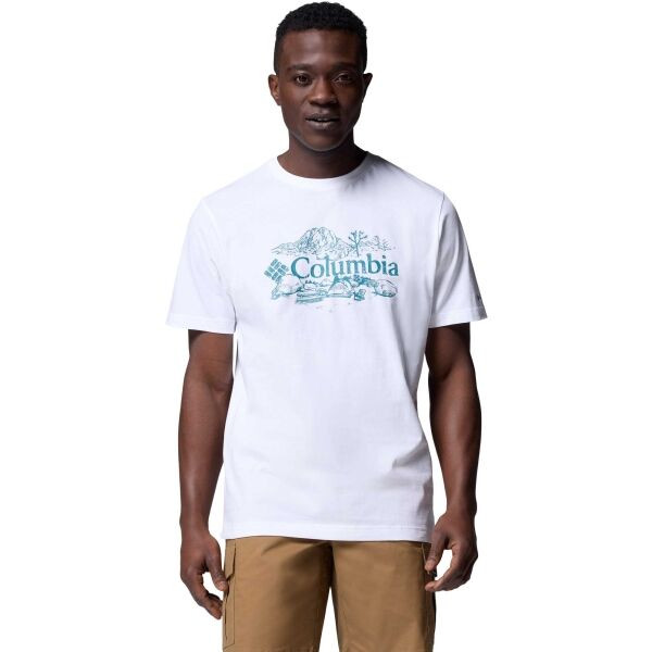 Columbia KETTLE RIVER GRAPHIC TEE Pánské triko, bílá, velikost