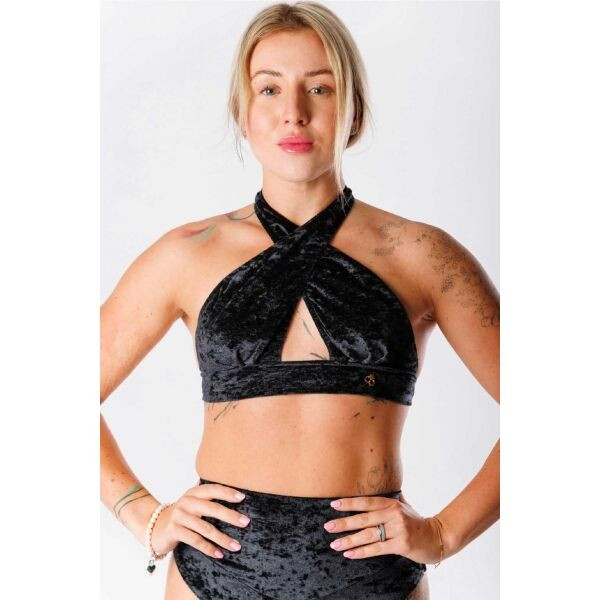 GOLDBEE VELVET SWIMSUIT CROSS Dámský vrchní díl plavek, černá, velikost