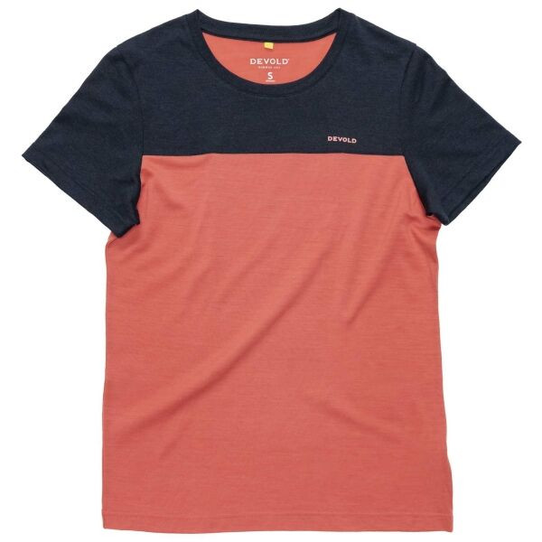 Devold CLASSIC LINEAR Dámské merino triko, oranžová, velikost