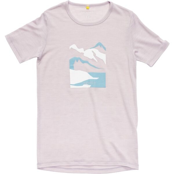 Devold MOLNES MERINO Dětské merino tričko, růžová, velikost