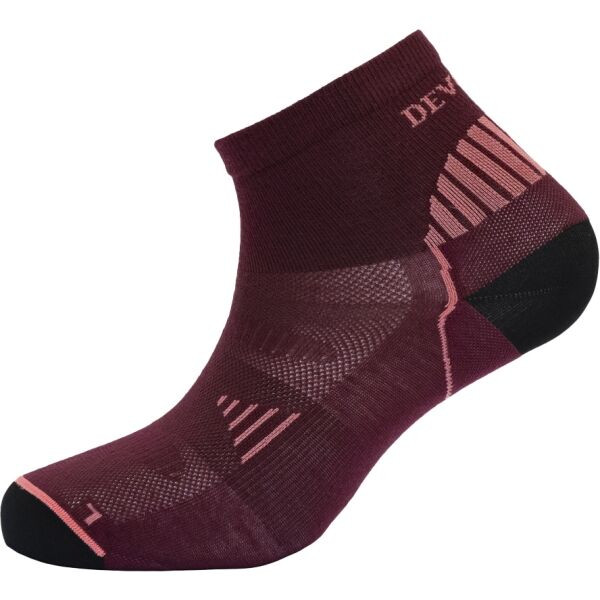 Devold RUNNING MERINO ANKLE SOCK Sportovní vlněné ponožky, vínová, velikost