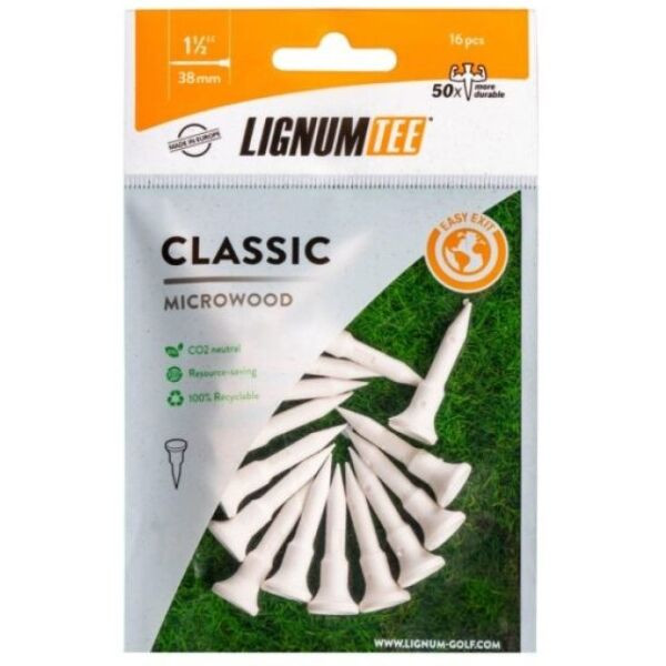 LIGNUM TEES 38MM Golfová týčka, bílá, velikost