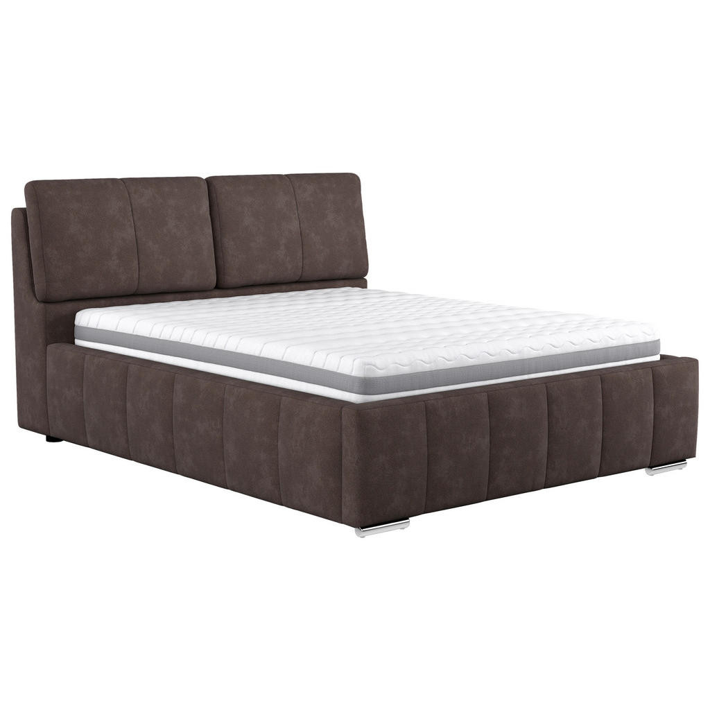 Welnova ČALOUNĚNÁ POSTEL, 180/200 cm, dřevo, textil, kompozitní dřevo, hnědá
