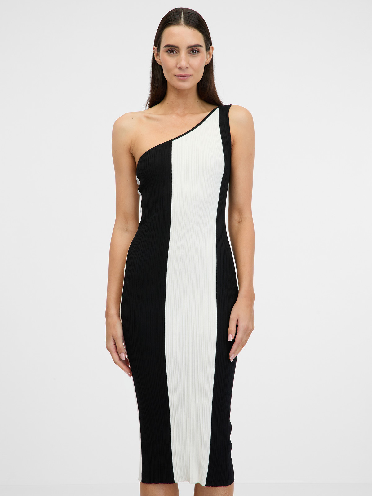 Černo-bílé dámské midi šaty ORSAY - Dámské