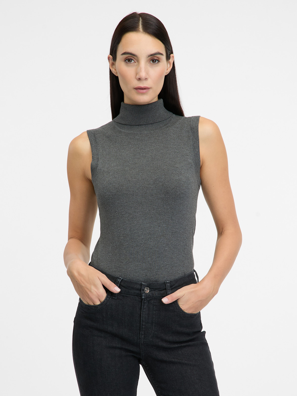 Šedý dámský svetr s rolákem ORSAY - Dámské