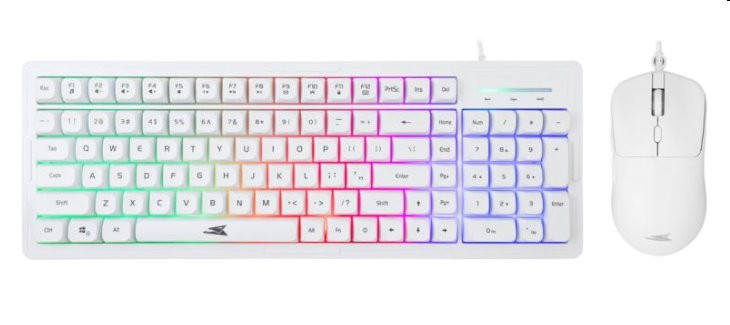 Baracuda Gaming set ORCA, gaming keyboard and gaming mouse, US, white