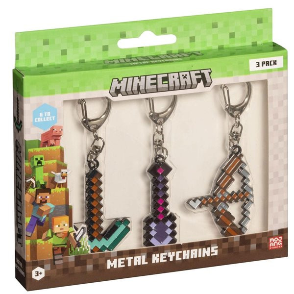 3 Pack Klíčenky Shovel, Bow, Pickaxe (Minecraft)