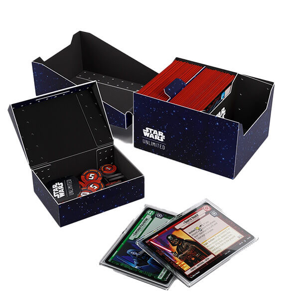 Multifunkční krabička na karty Star Wars: Unlimited Twin Suns Soft Crate - Card Back Blue