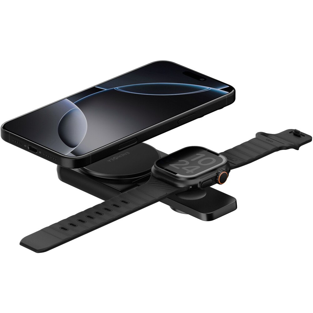 ENERGEA MagDuo 2v1 Foldable (Qi2) MagSafe nabíječka černá