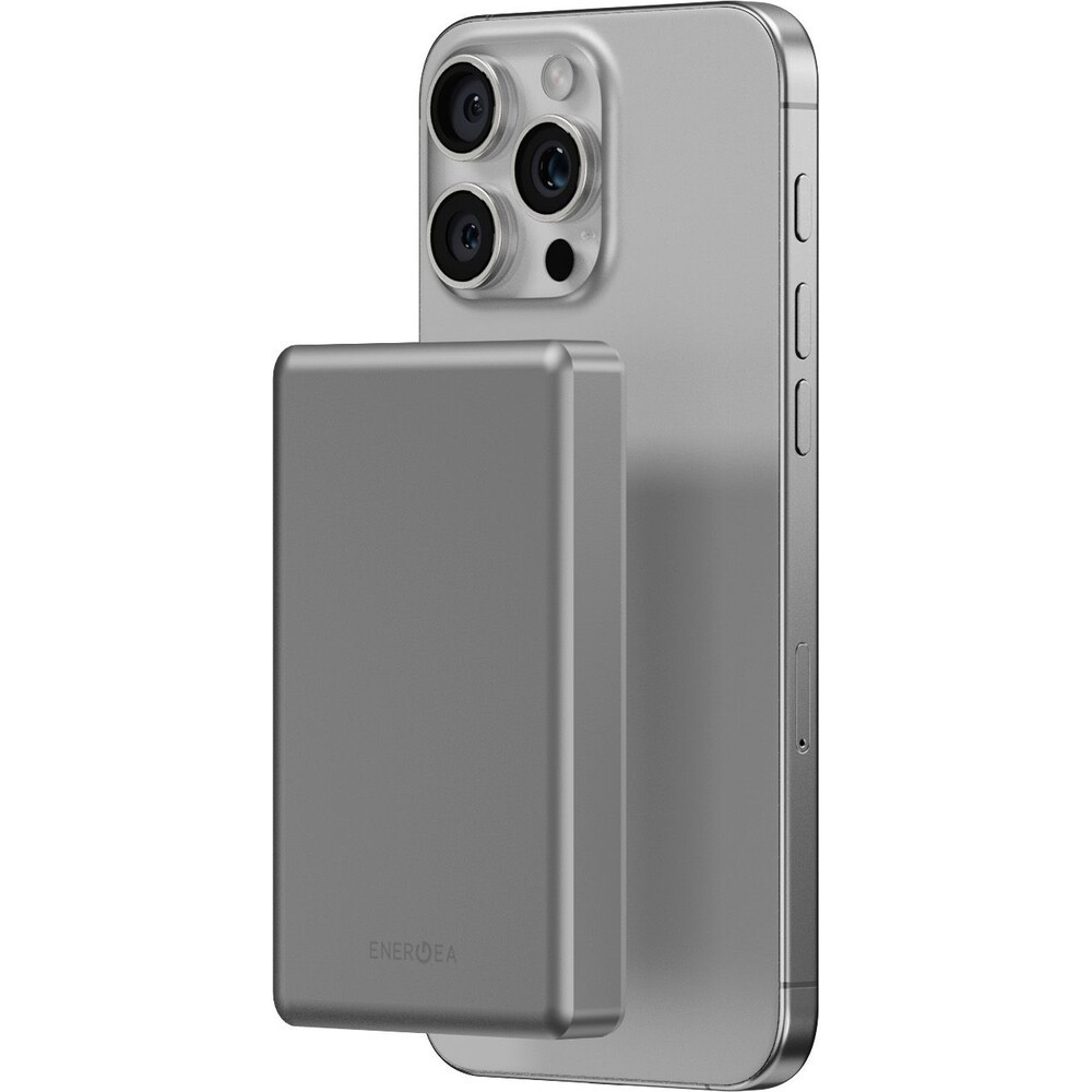 ENERGEA AluPac 10K MagSafe hliníková powerbanka, 10000mAh, přírodní titan