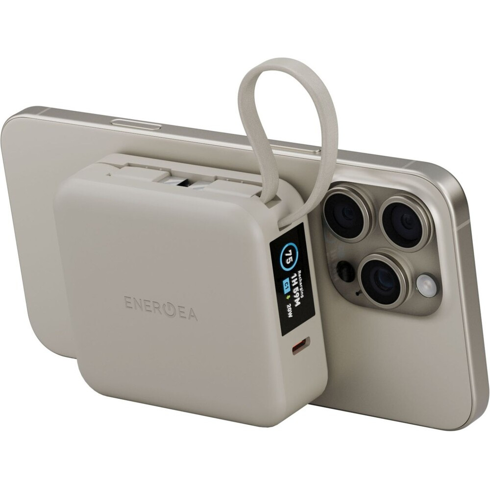 ENERGEA MagPac Mini Plus MagSafe powerbanka s kabelem, 10000mAh, béžová