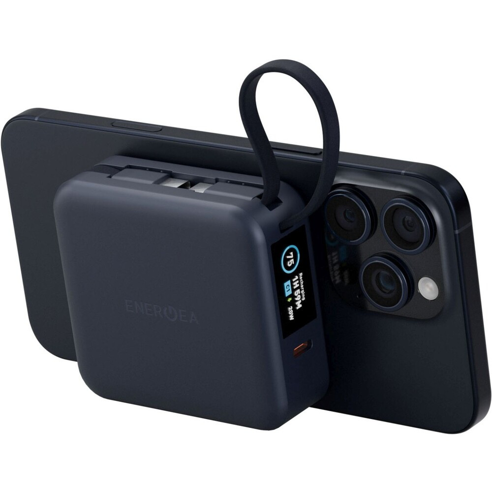 ENERGEA MagPac Mini Plus MagSafe powerbanka s kabelem, 10000mAh, modrá