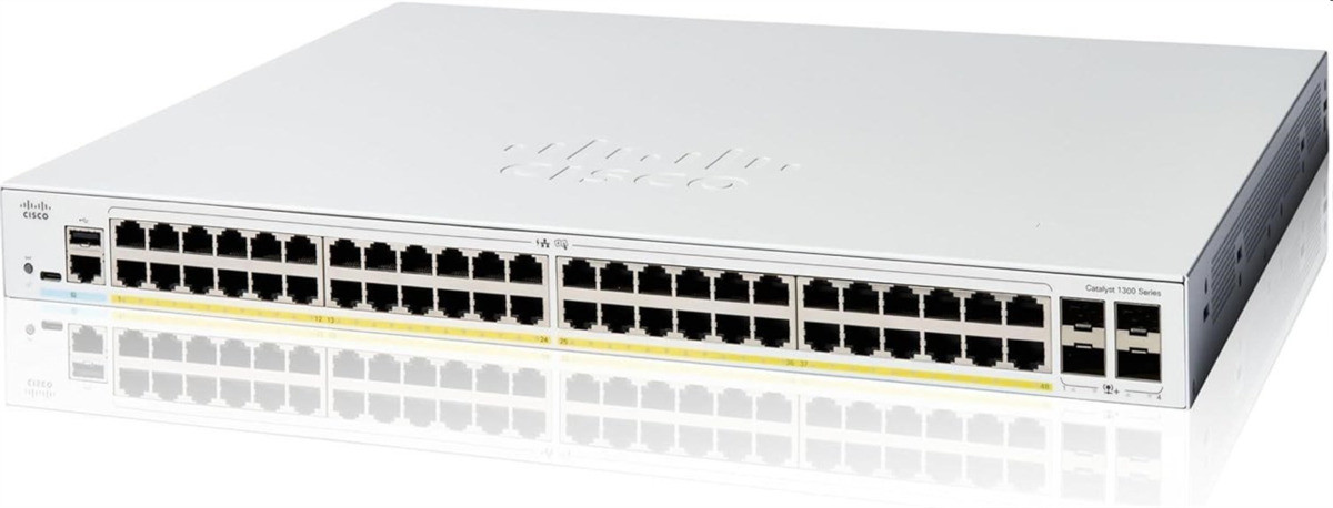 Přepínač Cisco Catalyst C1300-48P-4X (48xGbE,4xSFP+,48xPoE+,375W) - REFRESH, C1300-48P-4X-RF