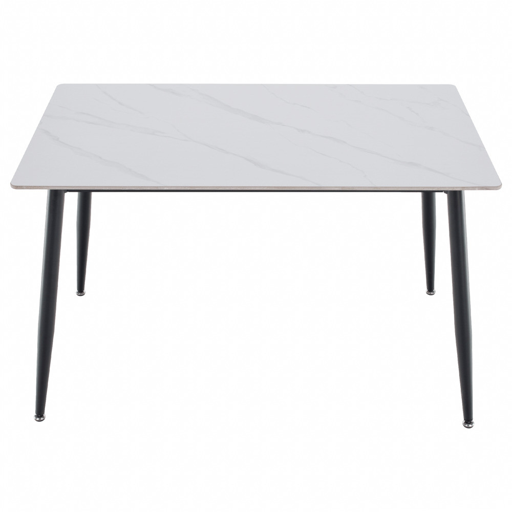 Kondela Jídelní stůl, bílý mramor/černá, 121x71 cm, FLORENC TYP 1