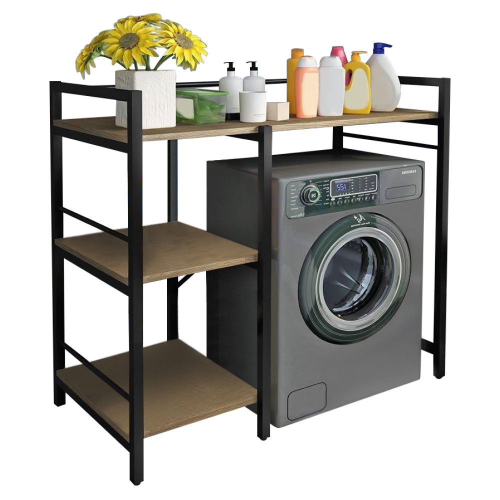 Kondela Regál nad pračku, dub/černá, BARNET