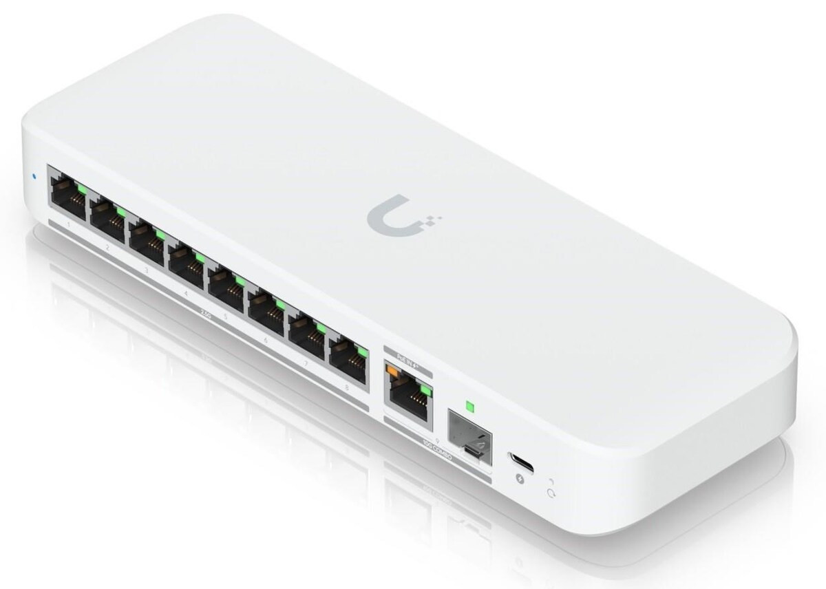 Ubiquiti UniFi Switch Flex Mini 2.5G 8 - 8x 2.5GbE, 1x 10GbE/ SFP+ port combo, USW-Flex-2.5G-8