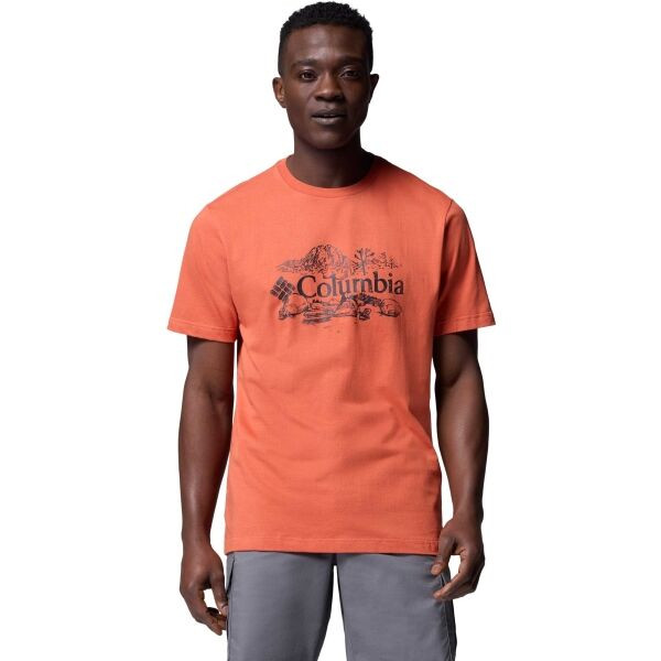Columbia KETTLE RIVER GRAPHIC TEE Pánské triko, oranžová, velikost