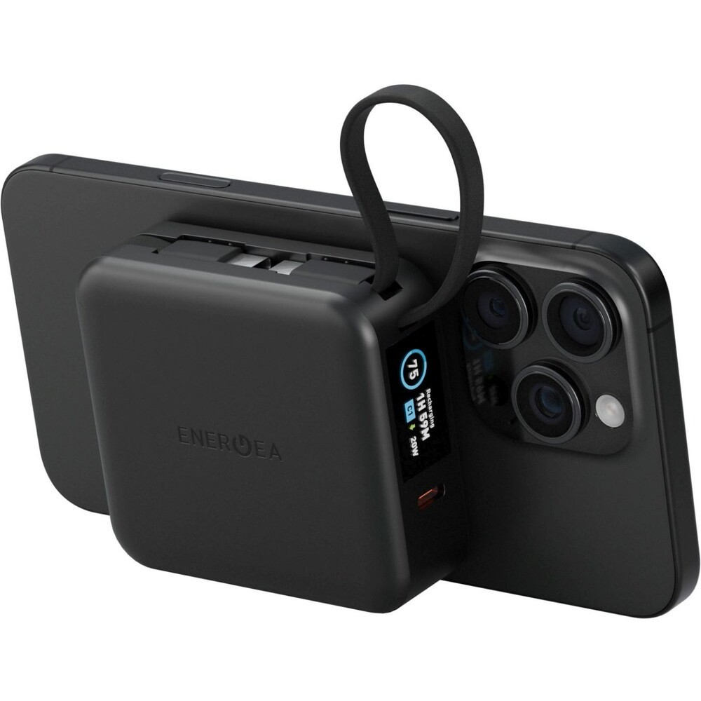 ENERGEA MagPac Mini Plus MagSafe powerbanka s kabelem, 10000mAh, černá