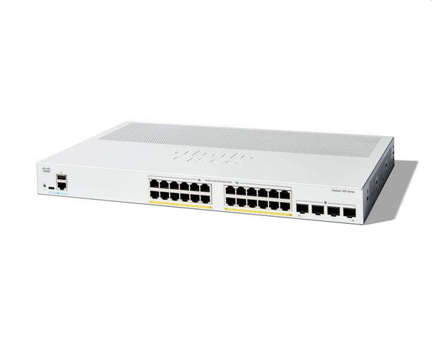 Přepínač Cisco Catalyst C1200-24P-4G (24xGbE,4xSFP,24xPoE+,195W,bez ventilátoru) - REFRESH, C1200-24P-4G-RF