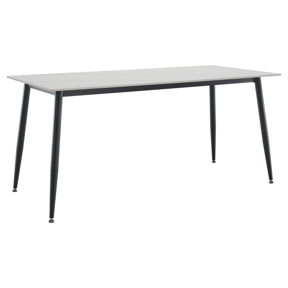 Kondela Jídelní stůl, bílý mramor/černá, 160x80 cm, FLORENC TYP 2
