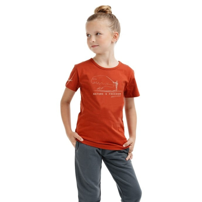 Dětské tričko bushman maty červenooranžová 140