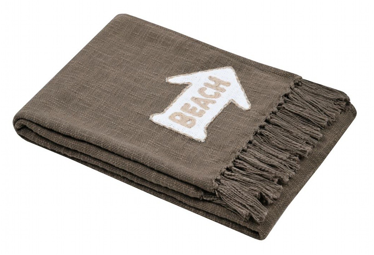Bavlněný pléd ARCACHON BEACH taupe 125x150 cm France