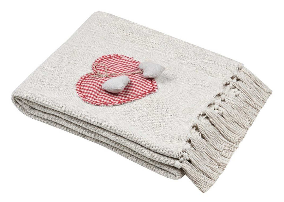 Bavlněný pléd MARIANNE béžová 125x150 cm France