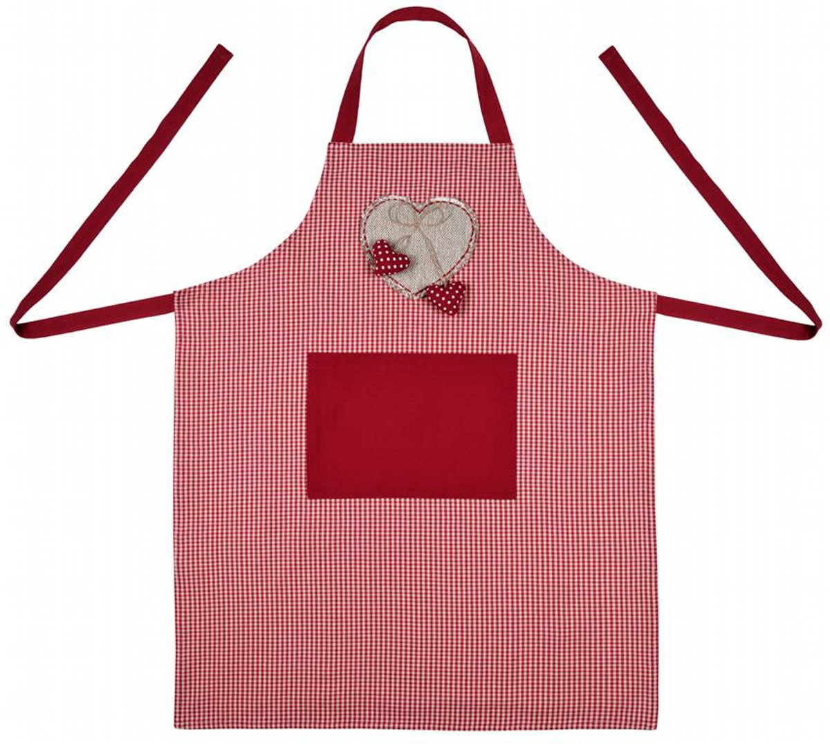 Kuchyňská bavlněná zástěra MARIANNE červená 70x85 cm, 100% bavlna France