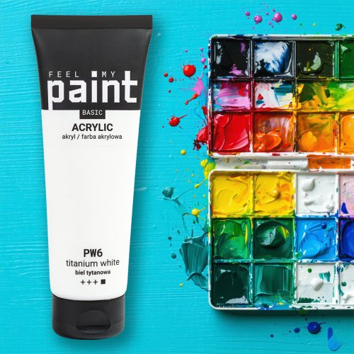 Akrylová barva FeelMyPaint 120 ml TITANOVÁ BÍLÁ