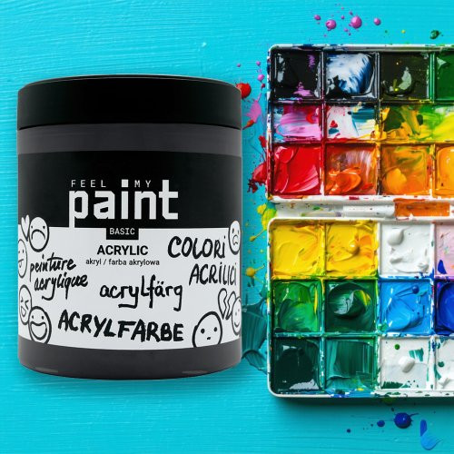 Akrylová barva FeelMyPaint 500 ml MARS ČERNÁ