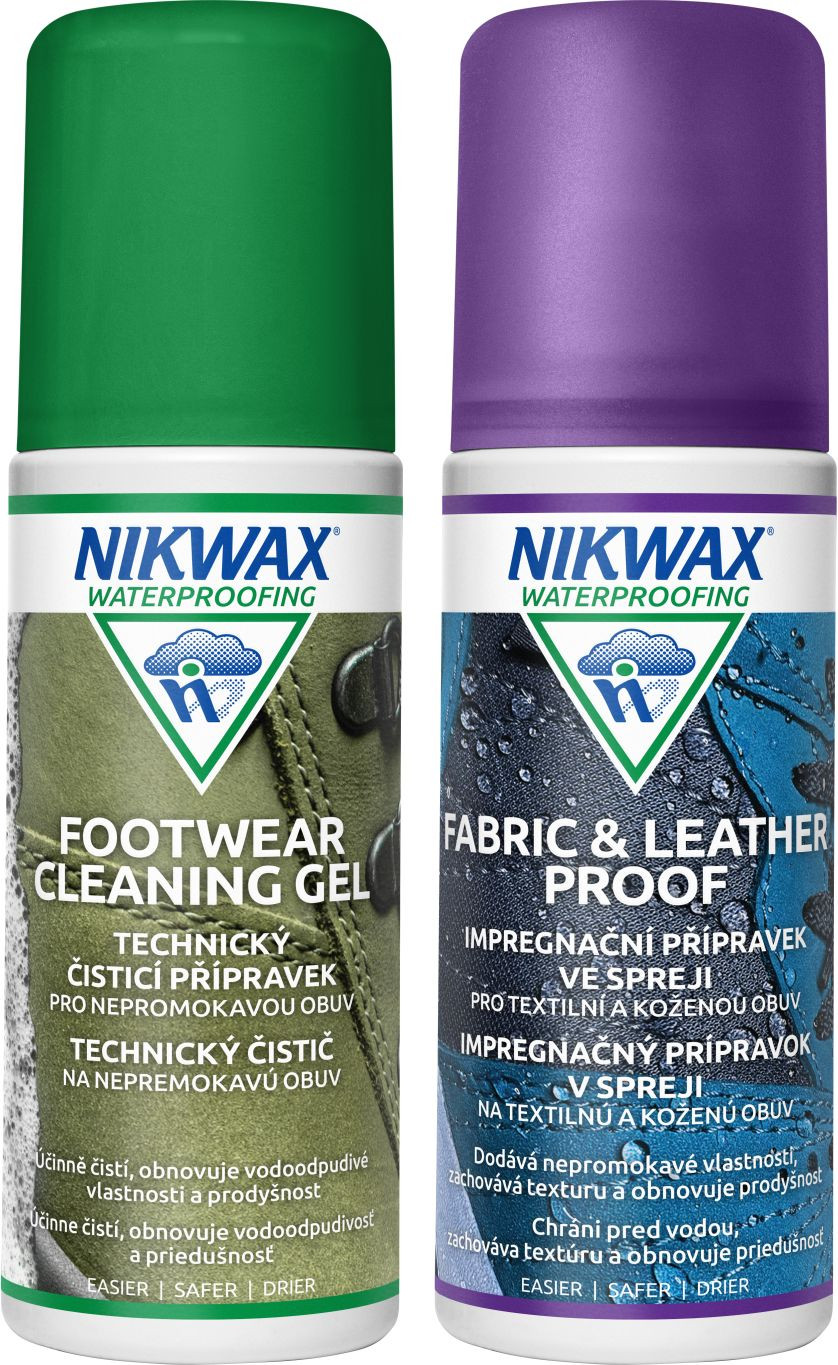 NIKWAX sada Footwear Cleaning Gel a Fabric & Leather Spray (125 + 125 ml)