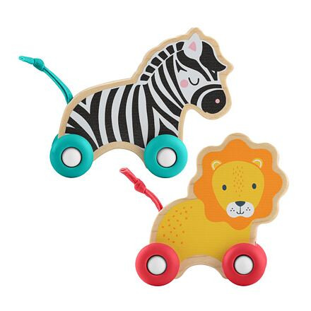 Fisher Price Dřevěná postrkovací zvířátka lev a zebra