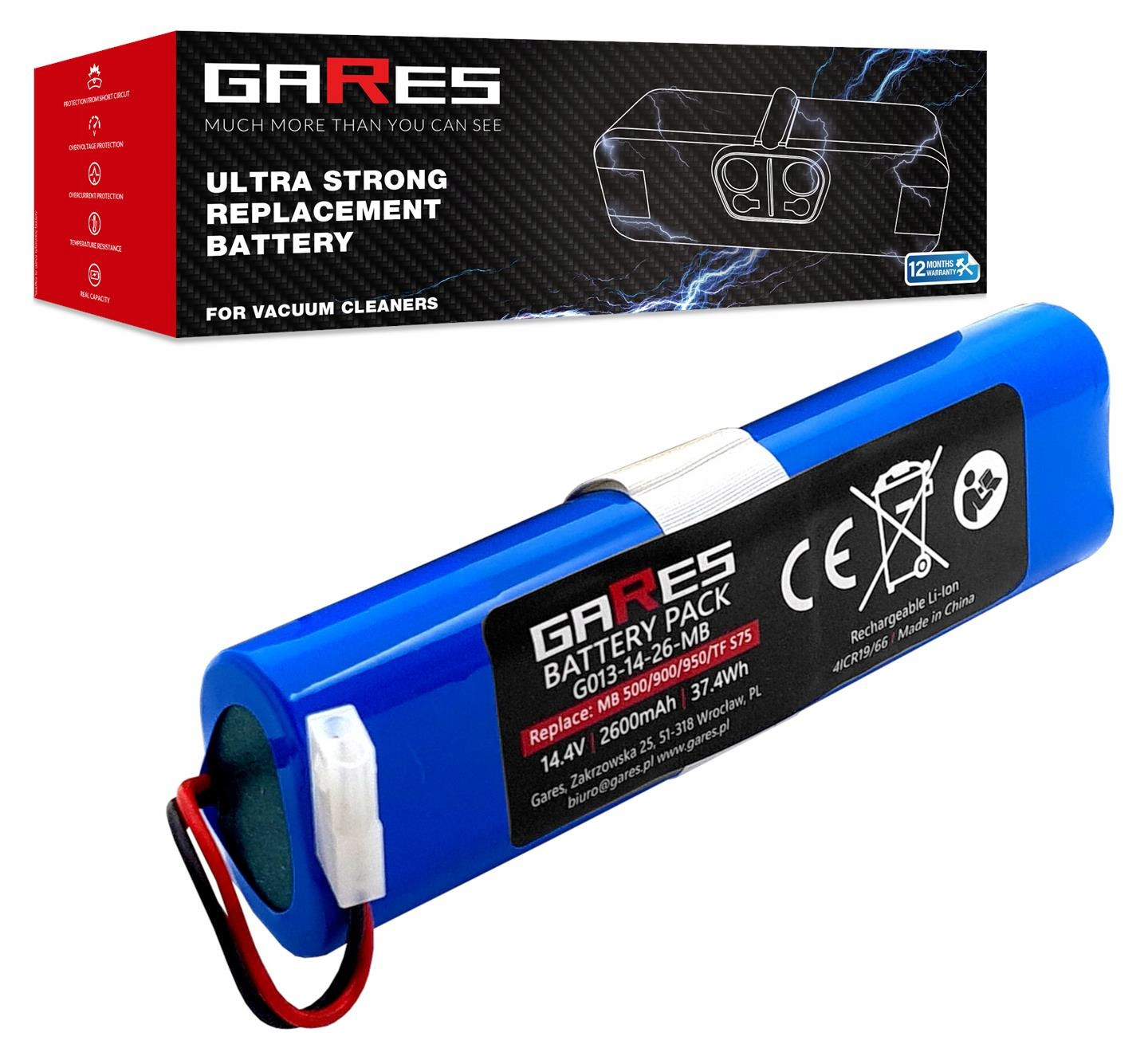 Baterie Akumulátor pro Moneual Mbot 500 14,4V 2,6Ah