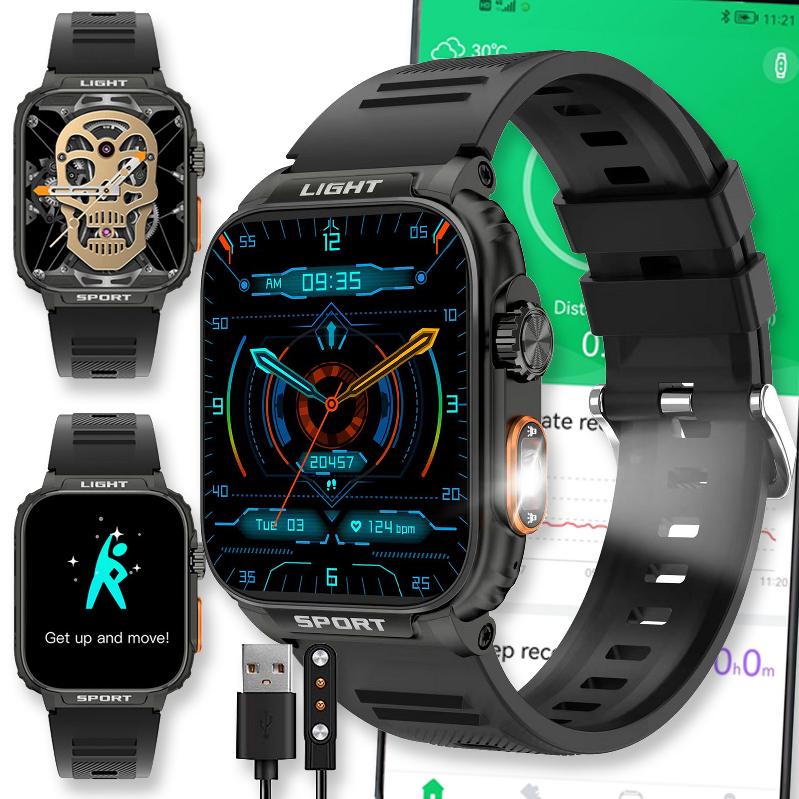 Smartband Band Chytré Hodinky Náramek Černý Chytré Sportovní Hodinky Watch Sport