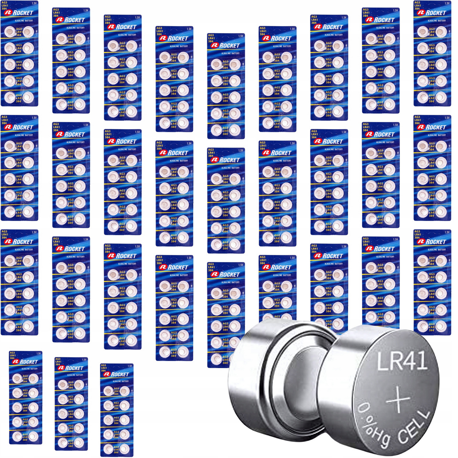 Sada 300 Ks Baterie LR41 L736F AG3 384 Alkalické Knoflíkové Baterie Hodiny