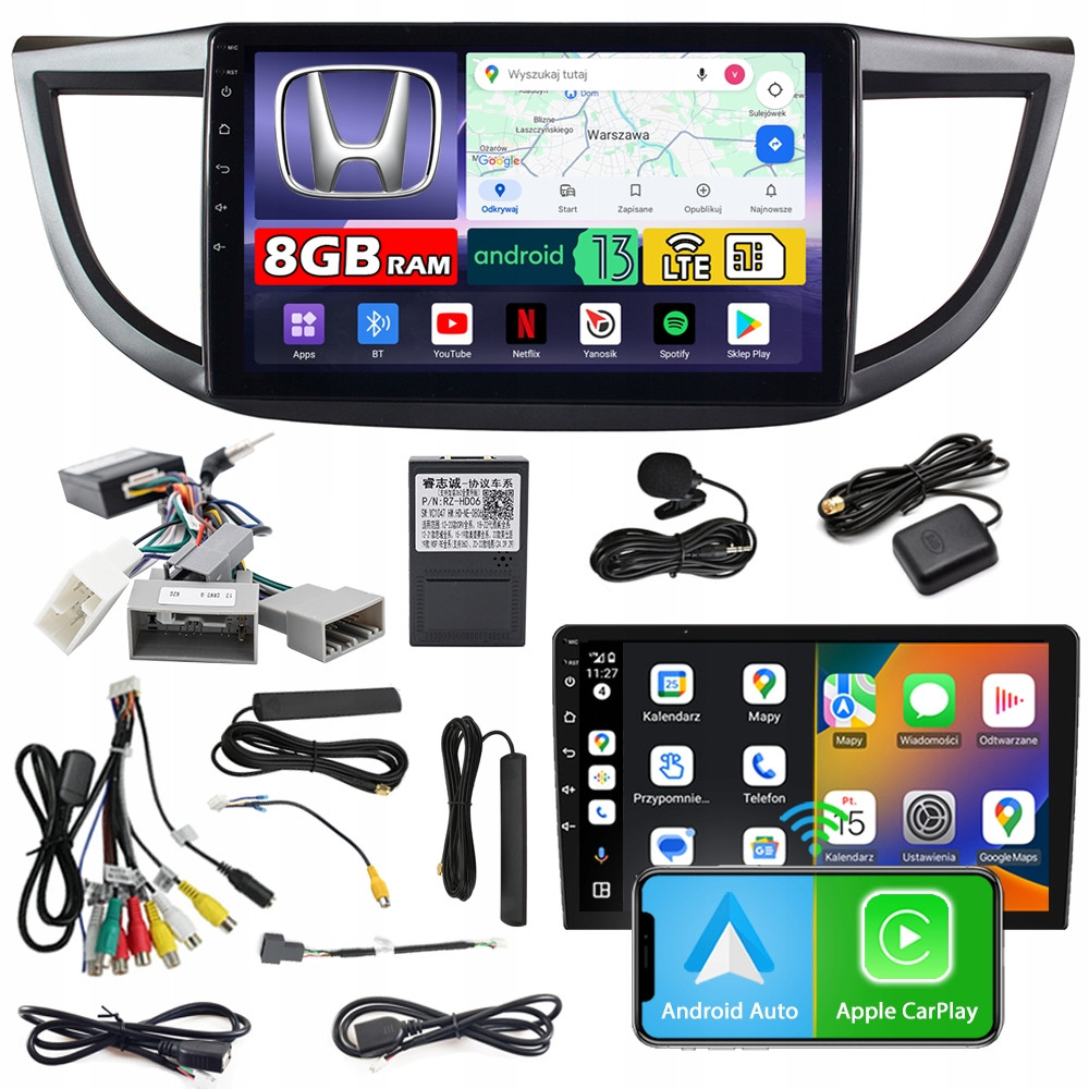 Autorádio Ncs ZQ9 Honda Cr-v IV 2012-2017 Android 8GB Lte