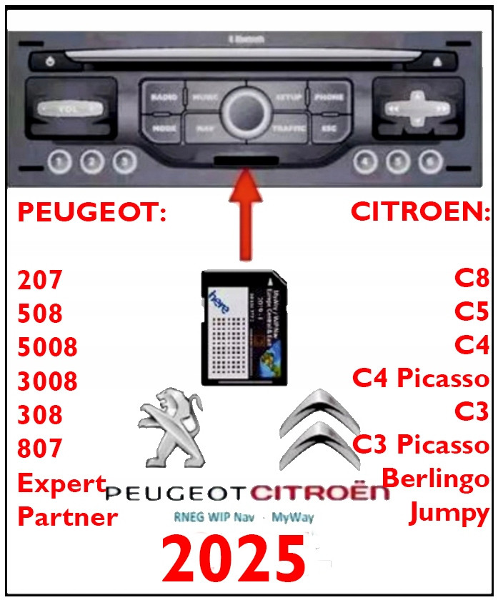 Mapa Pro Navigaci Karta Sd Rneg Myway Wip Nav Peugeot Citroen 2025 Radary
