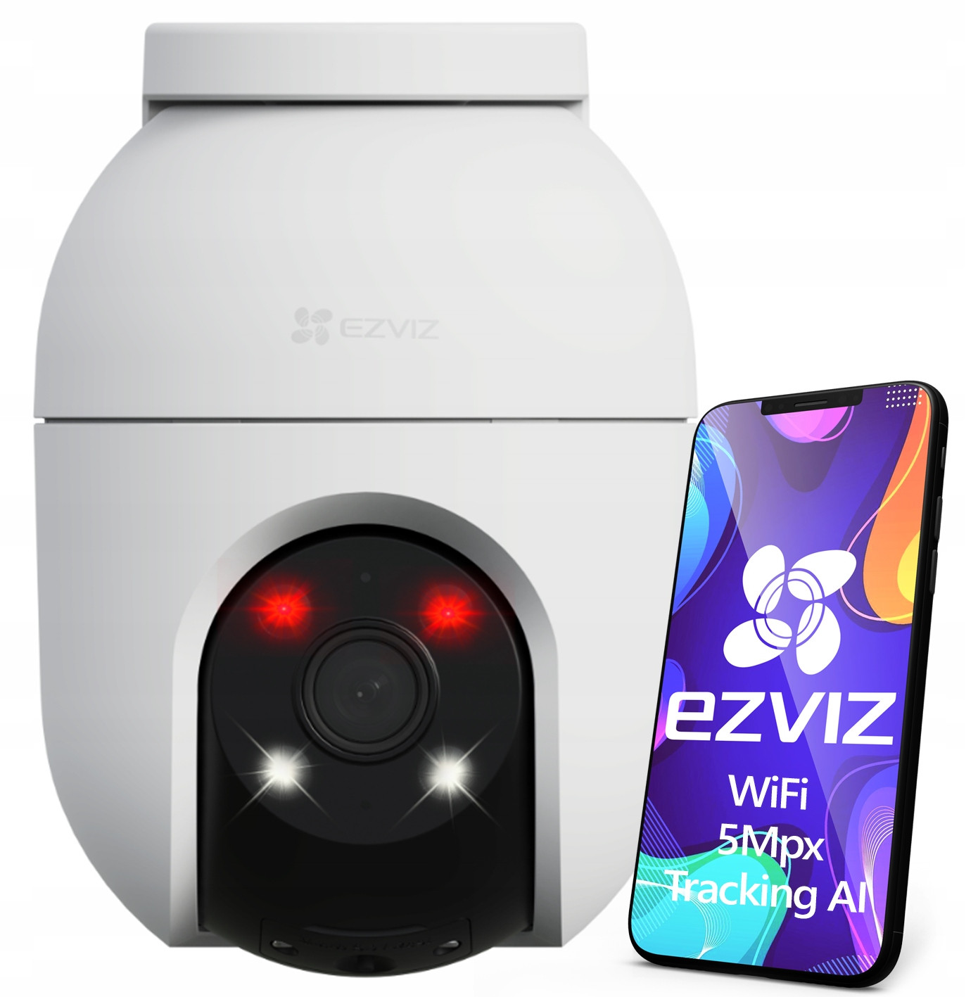 Venkovní Wifi Kamera 5MPX 3K Otočná Ai Noc Hd Dual Light Ezviz C8C