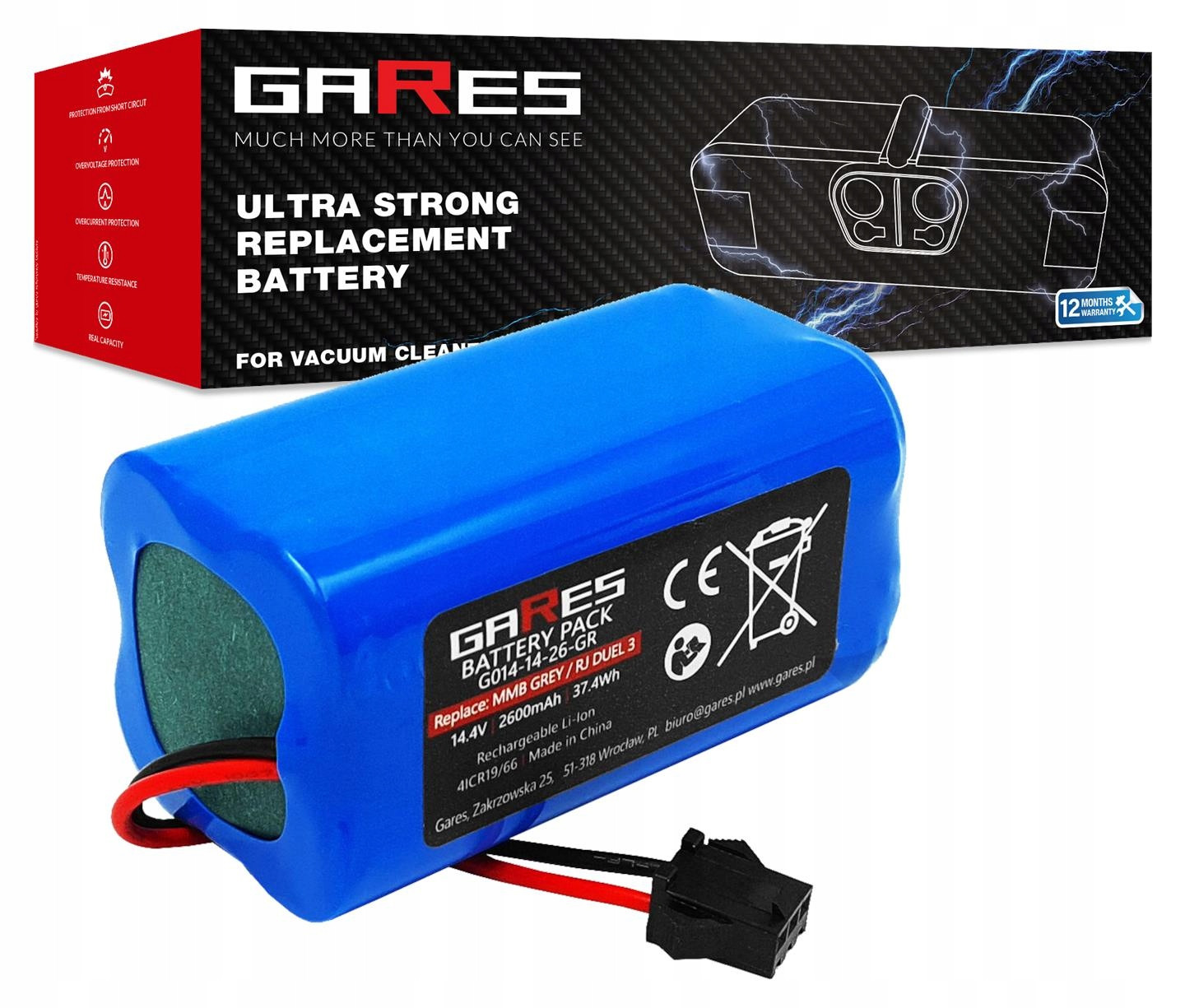 Baterie Akumulátor pro Concept VR3000 14,4V 2,6Ah