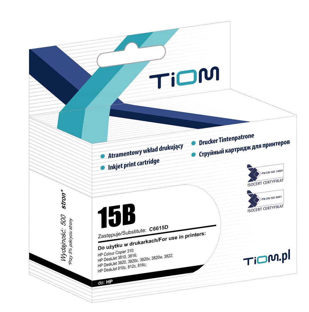 Inkoust Tiom pro Hp 15B C6615DE 500 str. black
