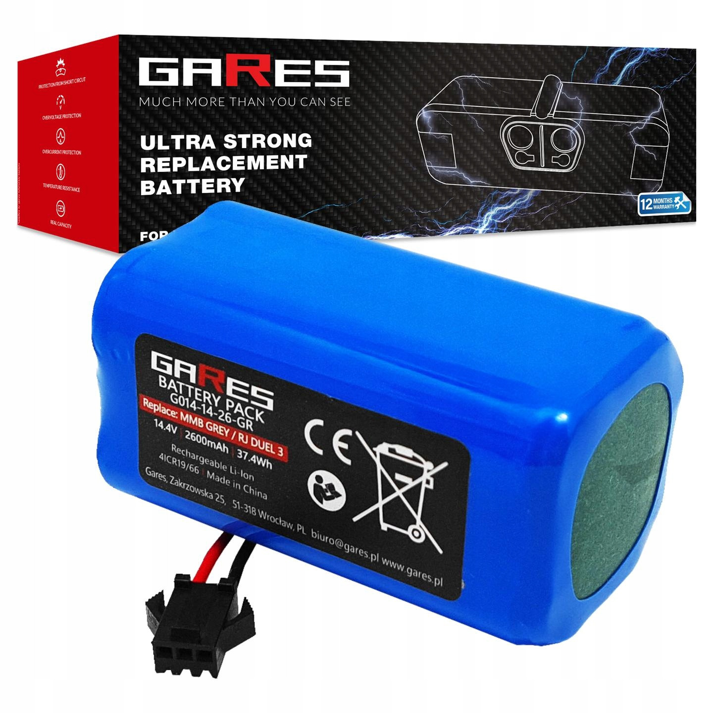 Baterie Akumulátor pro Proscenic 850T 850P CMICR18650F8M7-4S1P 14,4V 2,6Ah