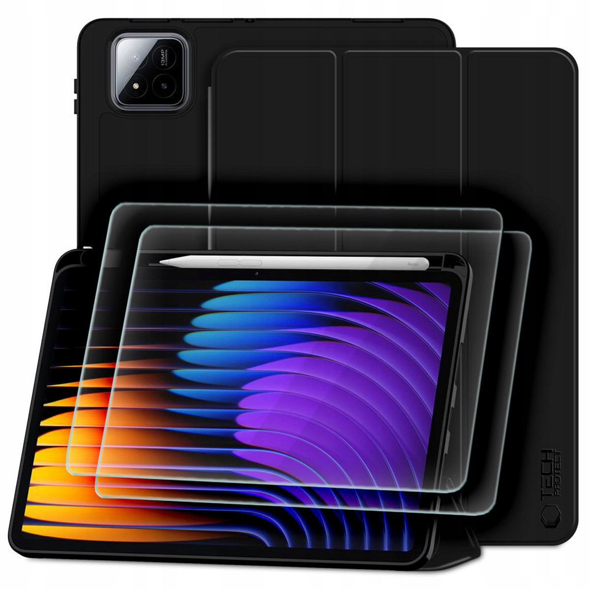 Skládací Smart Pouzdro Na Pencil Pro Xiaomi Pad 7 7 Pro 2-BALENÍ Sklo