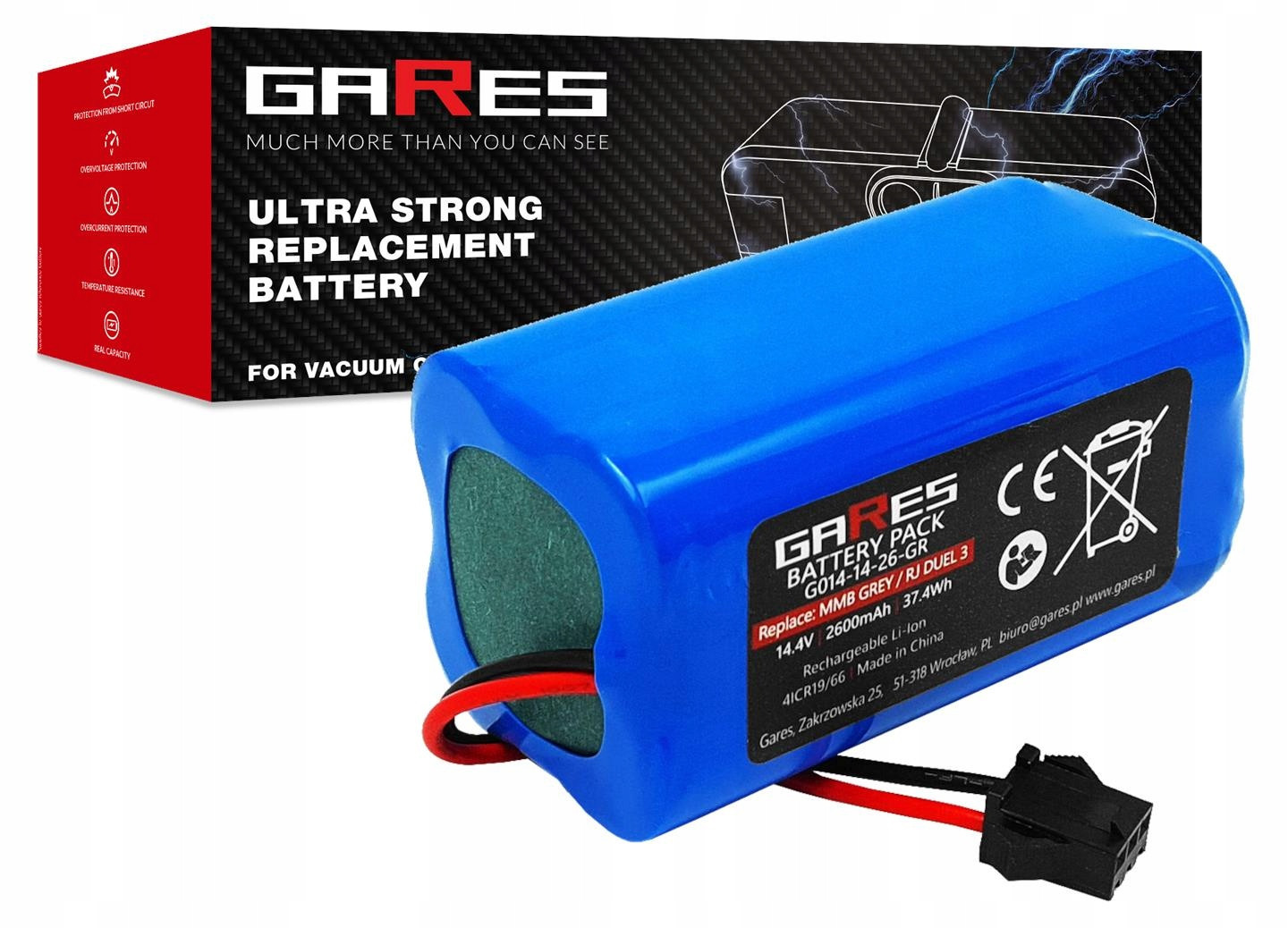 Baterie Akumulátor pro Mamibot Grey EXVAC660 680S 880 14,4V 2,6Ah