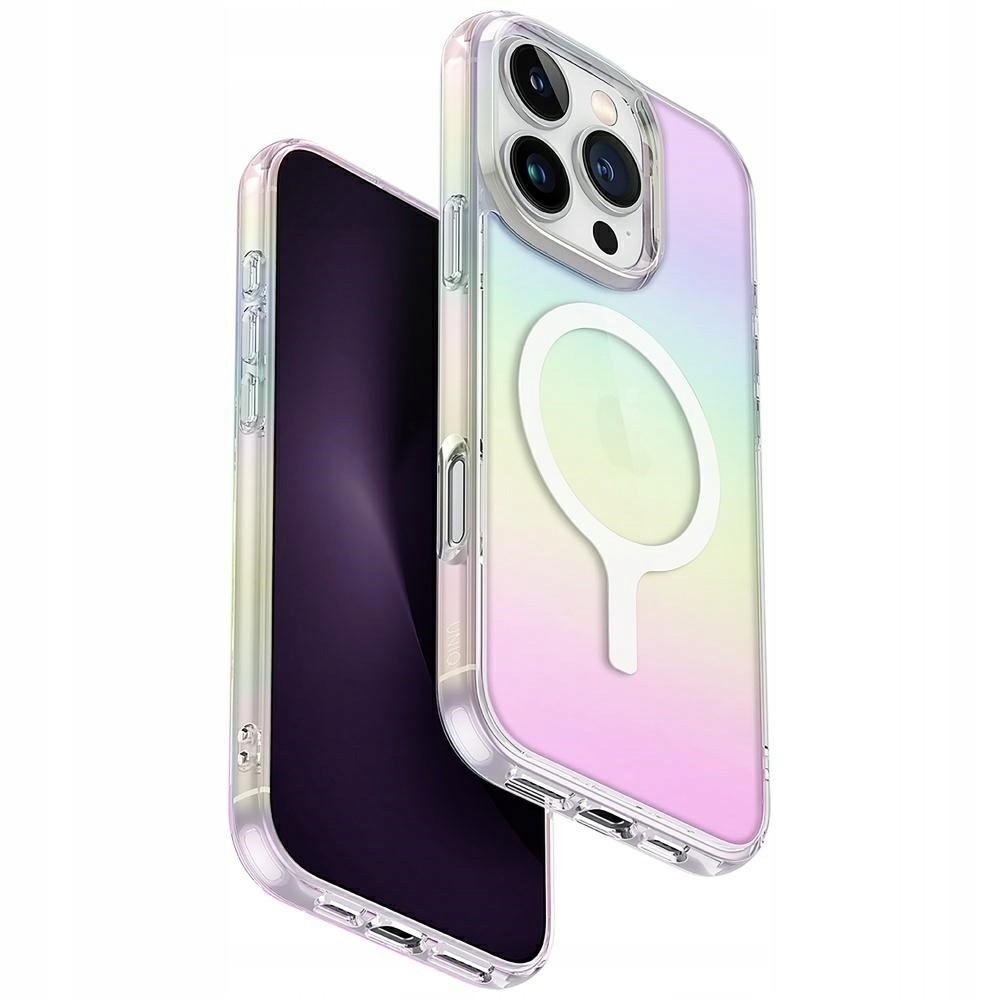 Pouzdro Uniq Iridescia pro iPhone 16 Pro Max Magclick Holografické nabíjení