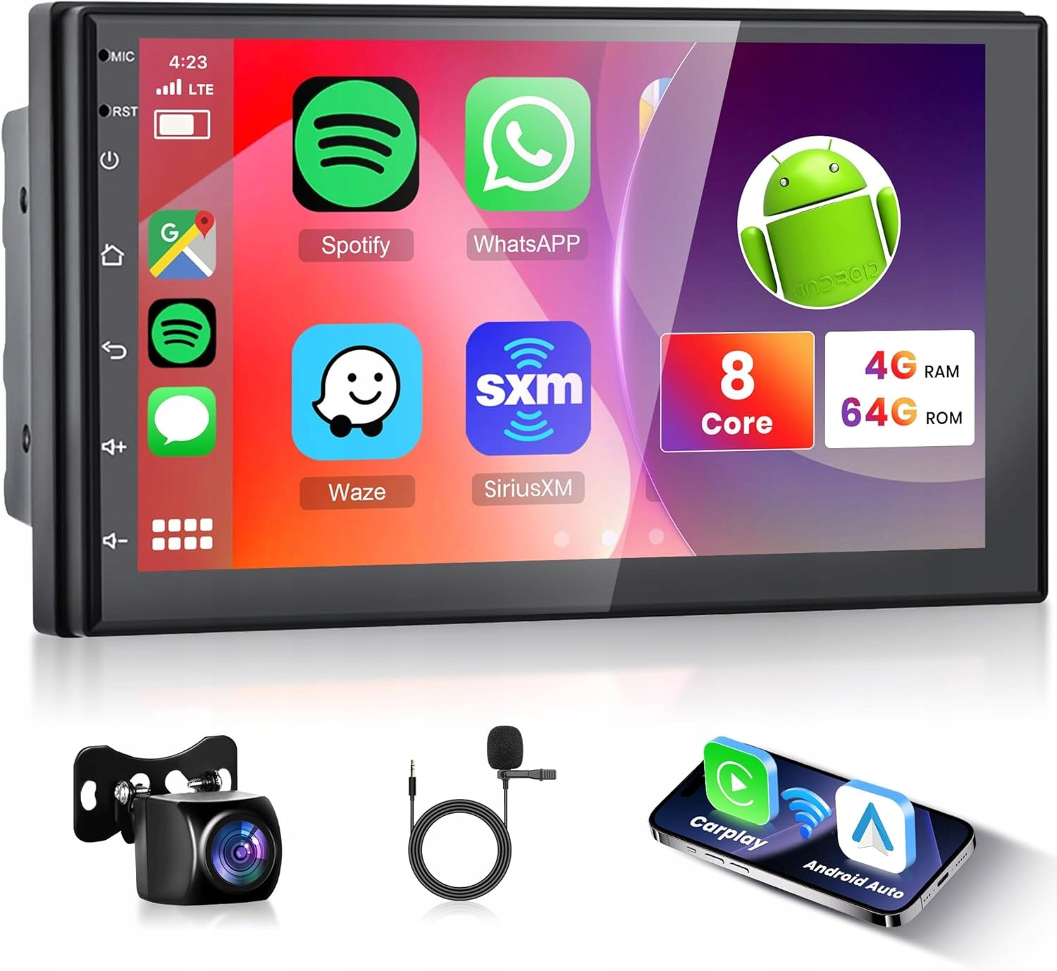 Autorádio 2 Din 4GB/64GB Android Auto Carplay Rds Wifi Gps 7