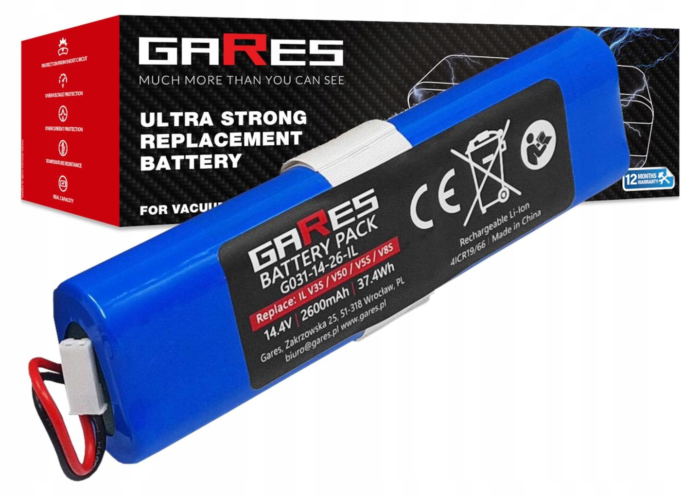 Baterie Akumulátor pro Zaco V5x V5s Pro V3 V40 V80 V85 14,4V 2,6Ah