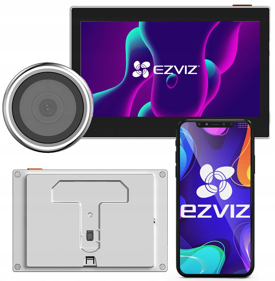 Elektronický hledáček s WiFi kamerou Ezviz CS-HP2 Sliver Jidáš do dveří