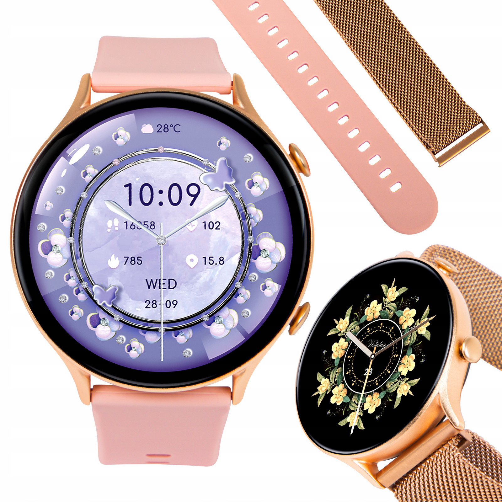 Chytré Hodinky Polské Menu Měření Sport Oznámení Ekg IP68